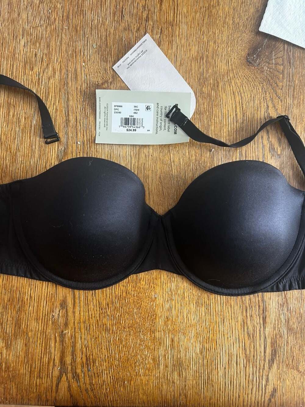 Auden Strapless Bra Size 36C Black